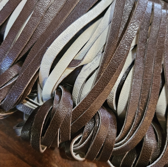 Katherine Kwei brown leather clutch authentic 8x10